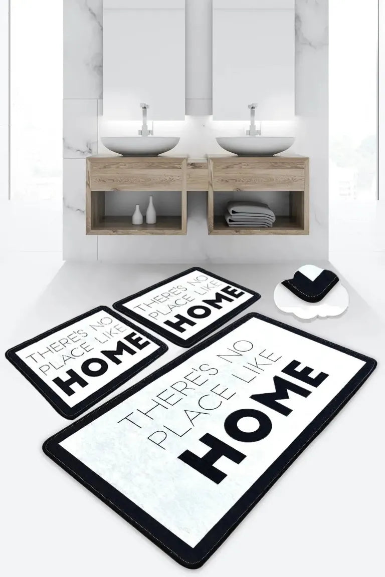 Like Home 3’lü Set Banyo Halısı Paspas Kaymaz Taban Yıkanabilir Klozet Takımı