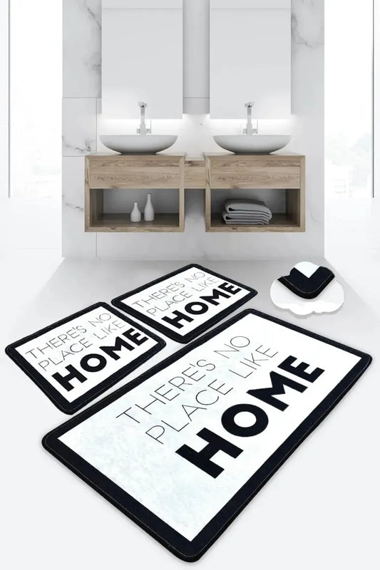 Like Home 3’lü Set Banyo Halısı Paspas Kaymaz Taban Yıkanabilir Klozet Takımı